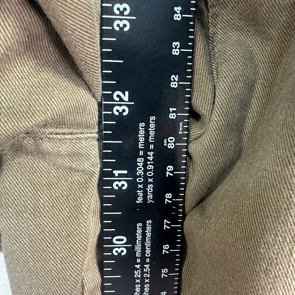 Bill Blass Chino Pants Mens 38x32 Brown Pleated Cuffed Cotton Casual